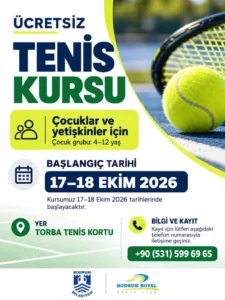 Bodrum’da Ücretsiz Tenis Kursu Başlıyor